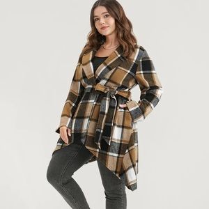 Plaid Belted Women's Jacket